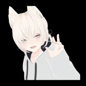 Anone Street VRChat Character Model — White Cat-Eared Avatar