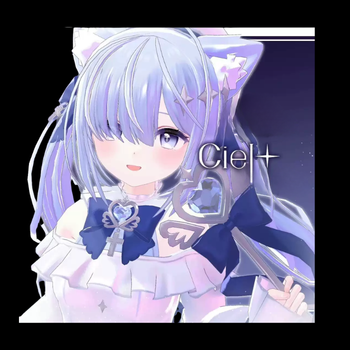 Ciel VRChat Avatar Model v11 — Cute Purple Catgirl Character