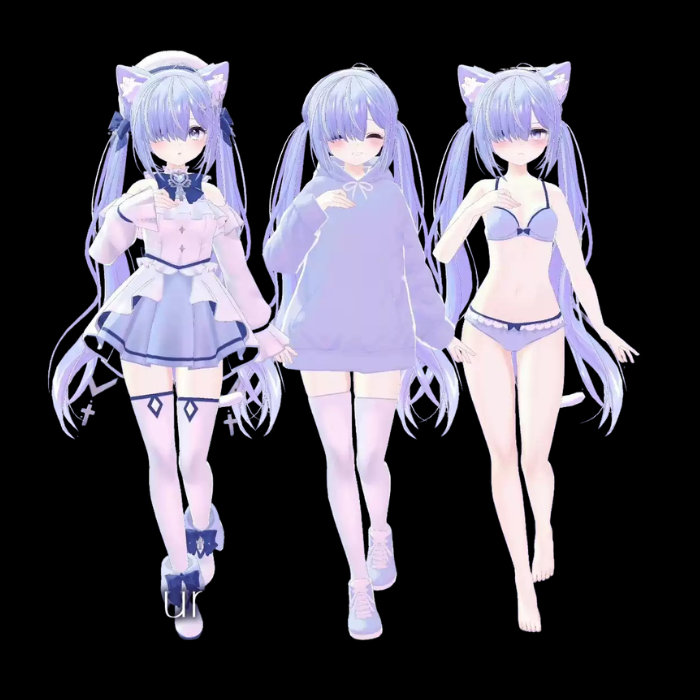 Ciel VRChat Avatar Model v11 — Cute Purple Catgirl Character - Image 3