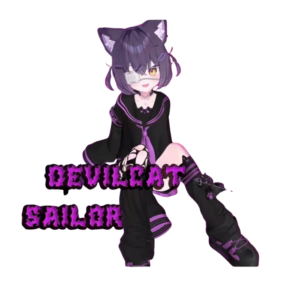 VRChat Devilcat Sailor Outfit – Dark Gothic Fursona Clothing