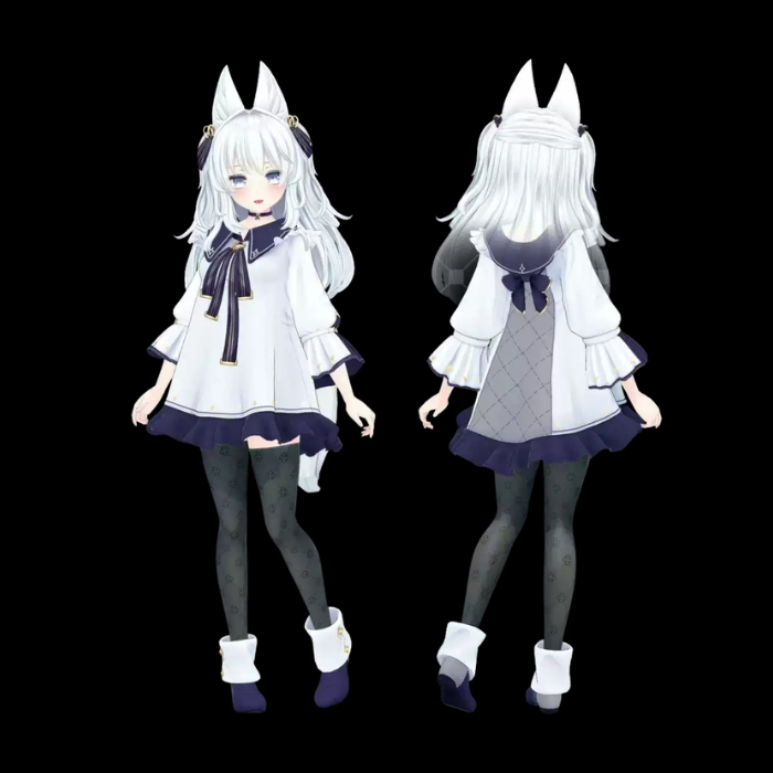 Luruleah VRChat Character Model — White-Haired Anime Avatar - Image 4