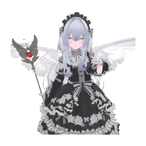 Old School Lolita VRChat Outfit - Gothic Red and Black Avatar Clothing Set