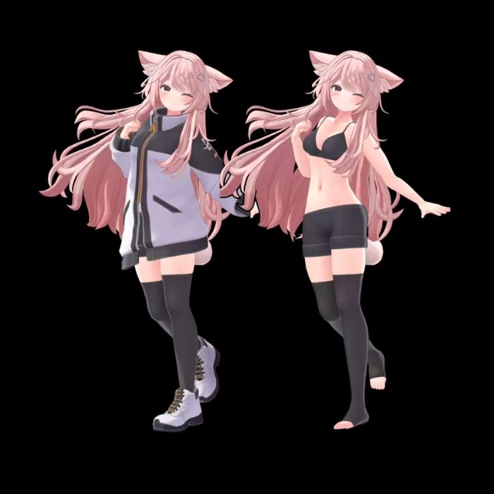 Phi VRChat Character Model — Pink-Haired Cute Furry Avatar - Image 3