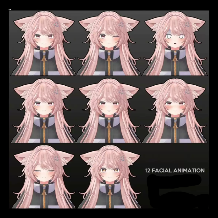Phi VRChat Character Model — Pink-Haired Cute Furry Avatar - Image 2