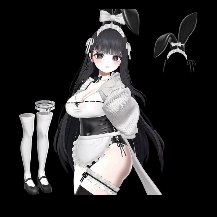 VRChat Rabbit Maid Outfit – Cute Bunny Maid Avatar Clothing - Image 3