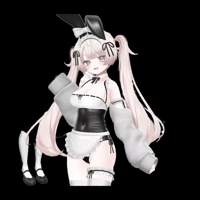 VRChat Rabbit Maid Outfit – Cute Bunny Maid Avatar Clothing - Image 2