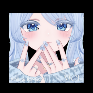 Spring Angel Cat VRChat Nail & Ring Set