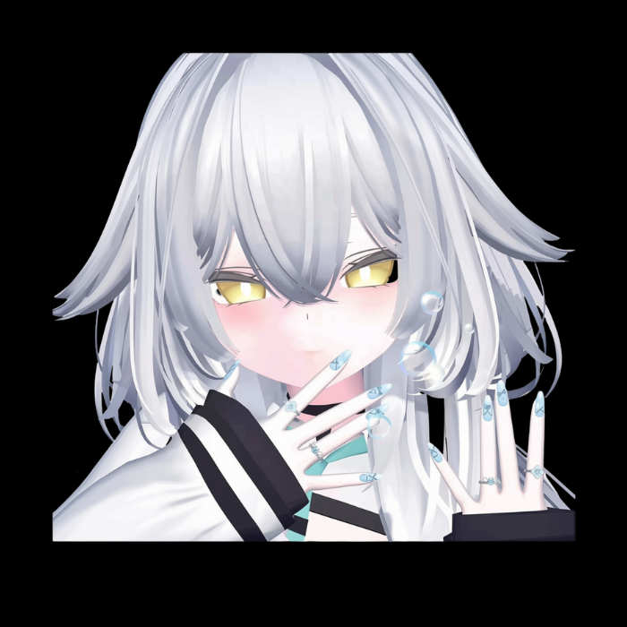 Spring Angel Cat VRChat Nail & Ring Set - Image 2