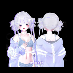 Summer Braids VRChat Hairstyle – Twin Buns Hair Set