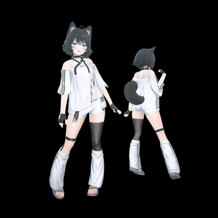 Velle VRChat Avatar Model v13 — Black Catgirl Character - Image 2