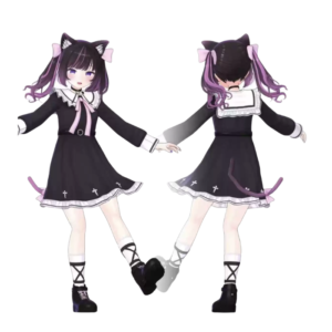 VRChat Anon Catgirl Avatar Model – Cute Anime Fursona Character