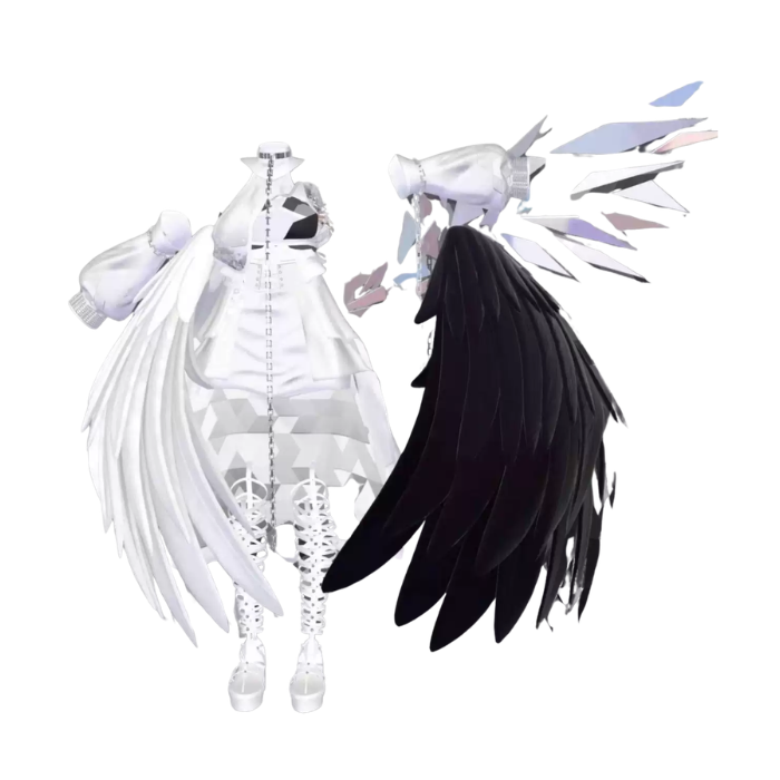 VRChat Broken Wings Outfit — Gothic Angel 8-Avatar Clothing Set - Image 2