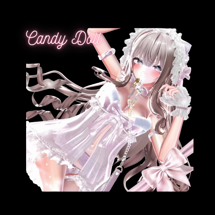 VRChat Candy Doll Clothing Set – Sweet Pink & White Outfit Collection - Image 4