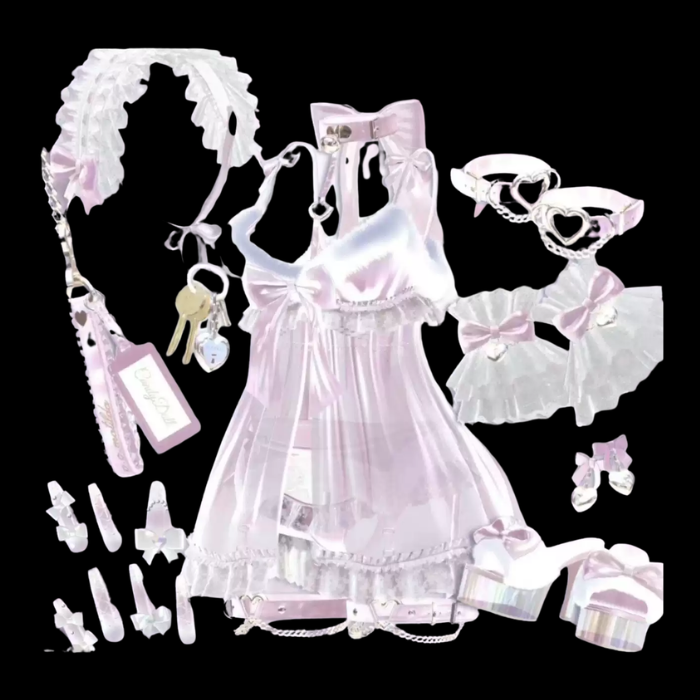 VRChat Candy Doll Clothing Set – Sweet Pink & White Outfit Collection - Image 2