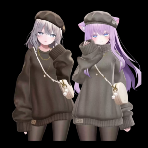 VRChat Winter Cozy Knit Outfit – Warm Sweater Clothing Set