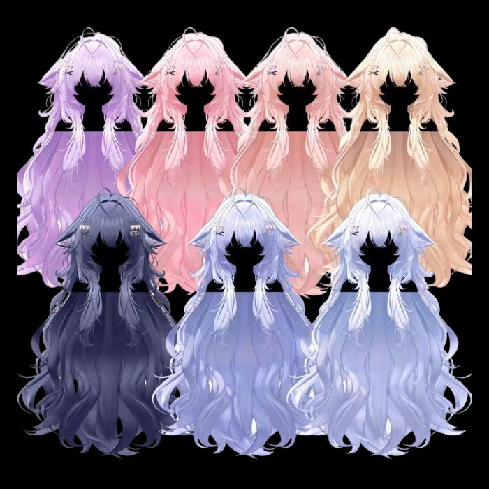 VRChat Dahlia Hair – Soft Long Hairstyle for Fursona Avatars - Image 2