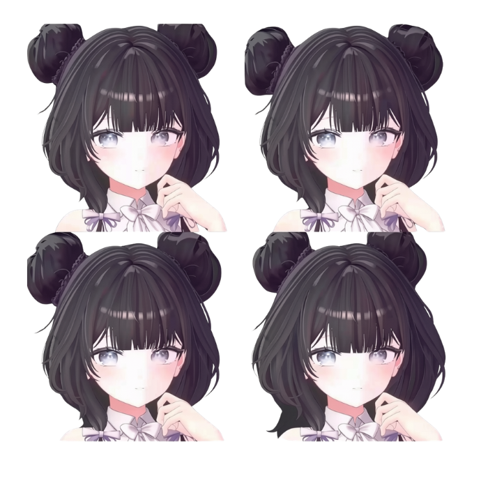 VRChat Double Bun Hairstyle 7 for Fursona Avatars - Image 2