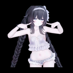 VRChat GEMINI 5 Clothing Set – Cute Black & White Anime Outfit