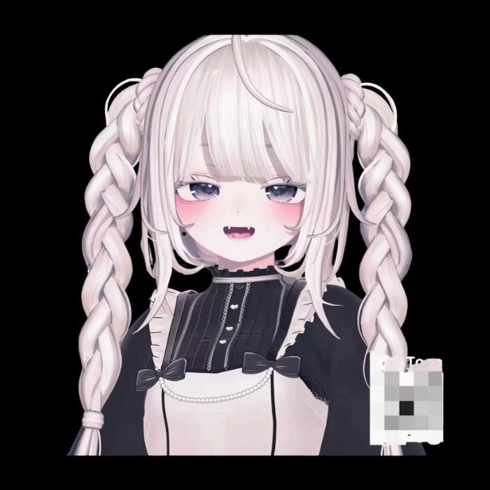 VRChat Hair 3 Model — Pink & White Twin-Tail Hairstyle for PP Hair 01 - Image 3