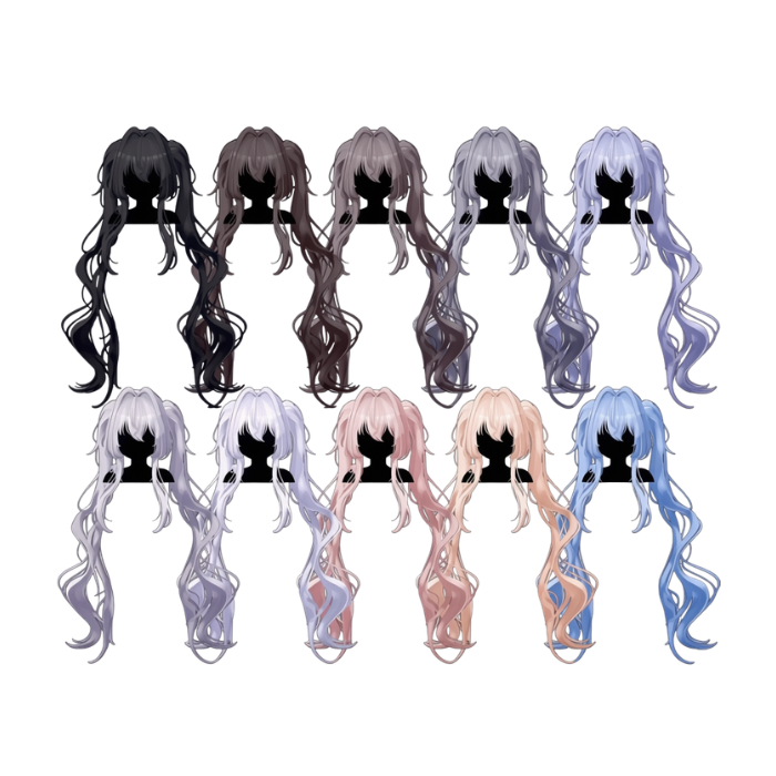 VRChat Hairstyle Model 7 – Long Twin-Tail Hair for Arcane Veil - Image 4