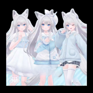 VRChat Lime & Chiffon Clothing Set – Cute Avatar Outfit Collection