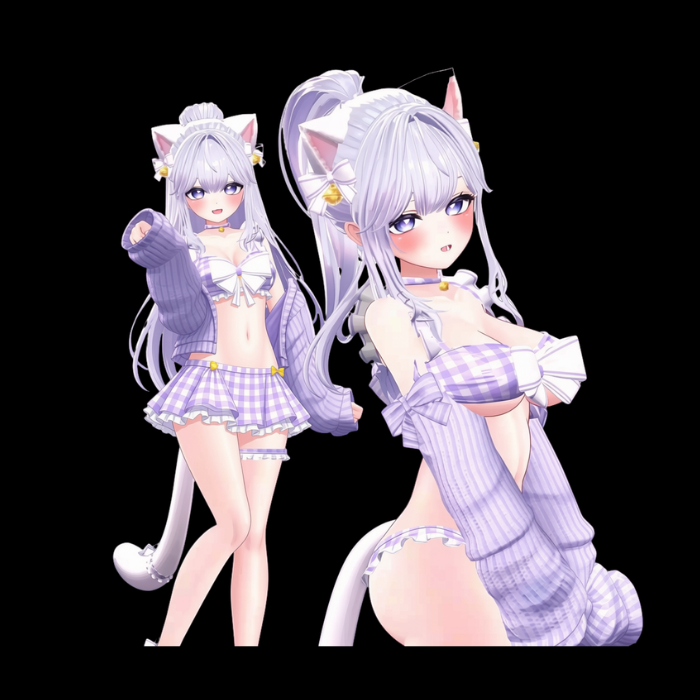 VRChat Lovely Neco Bikini Outfit — Cute Catgirl Avatar Clothing Set - Image 3