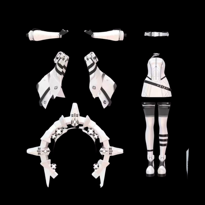 VRChat Nexus Plume Mecha Outfit – Futuristic Cyber Angel Clothing - Image 4