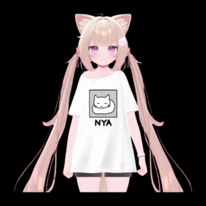 VRChat NYA Cat T-Shirt Outfit – Cute Oversized Avatar Clothing