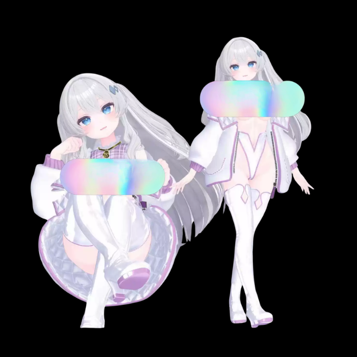 VRChat Purfume Outfit – Elegant White Anime Avatar Clothing - Image 4