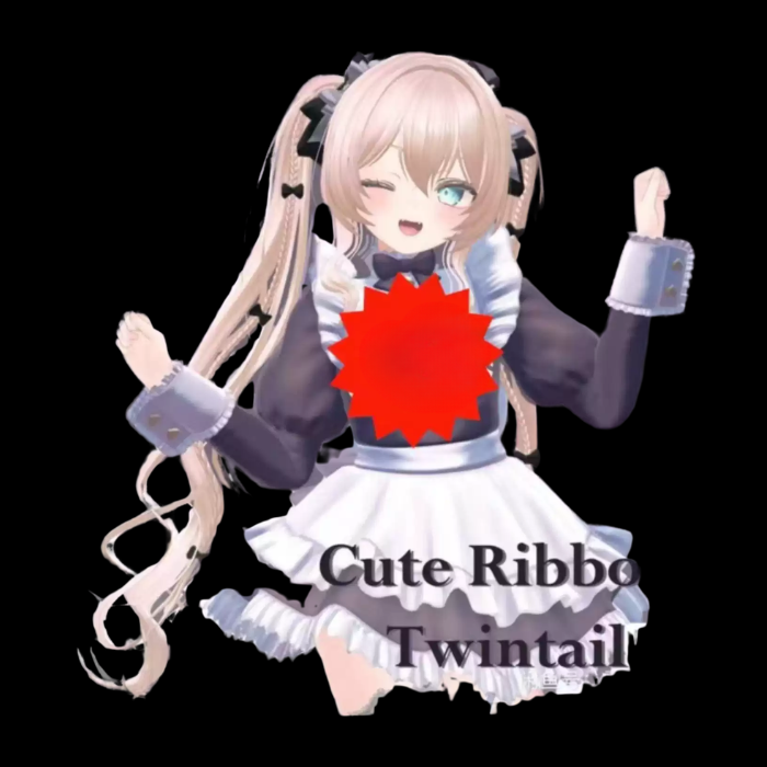 VRChat Cute Ribbon Twintail Hairstyle - Image 3