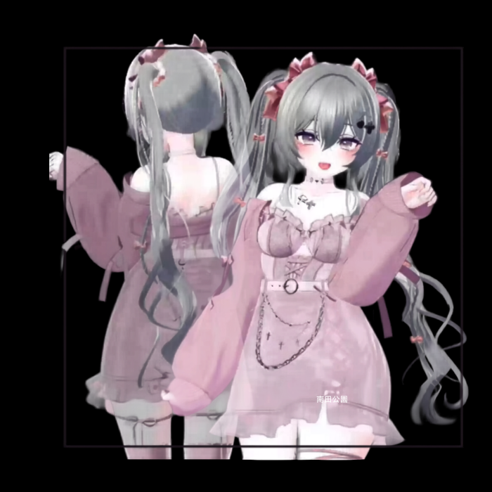 VRChat Cute Ribbon Twintail Hairstyle - Image 2