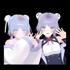 VRChat Spooky Buns Hairstyle – Cute Double-Bun Hair Asset