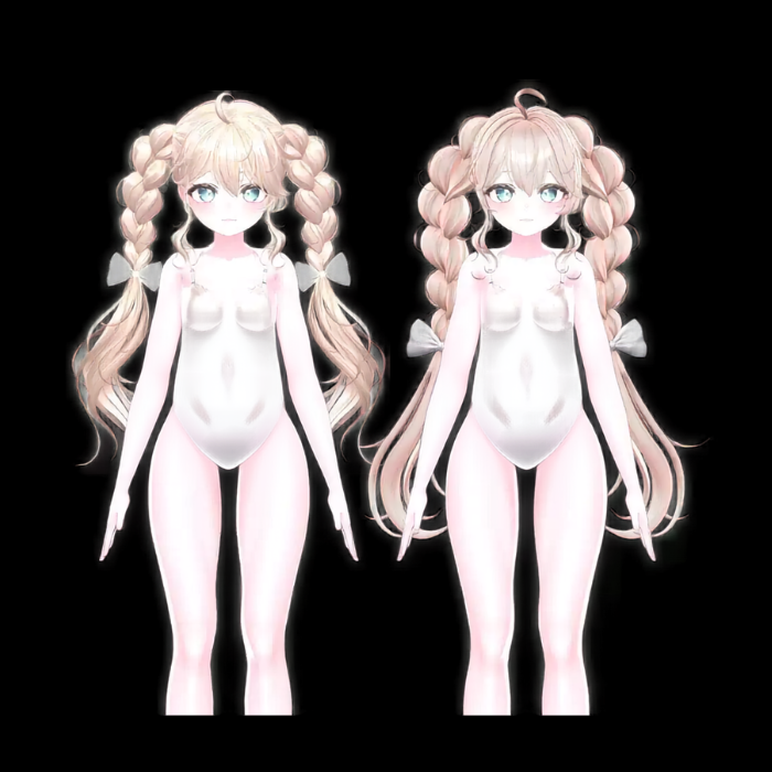VRChat Twin Braid Remastered Hairstyle – Soft Anime Braided Hair - Image 5