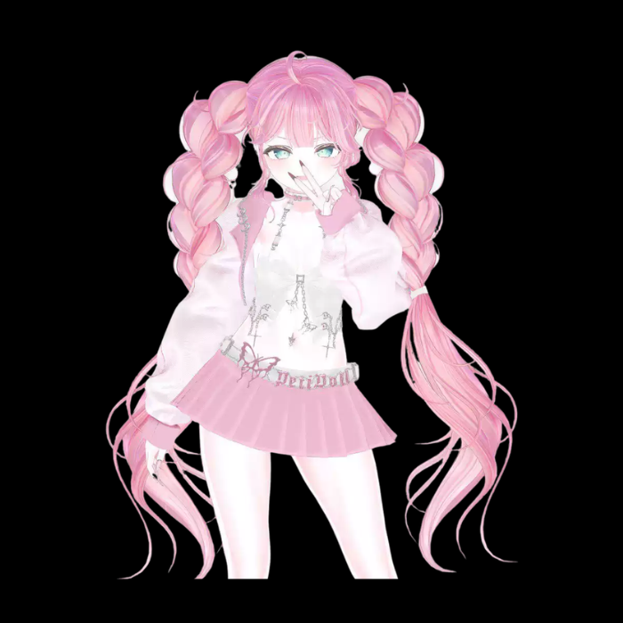 VRChat Twin Braid Remastered Hairstyle – Soft Anime Braided Hair - Image 3
