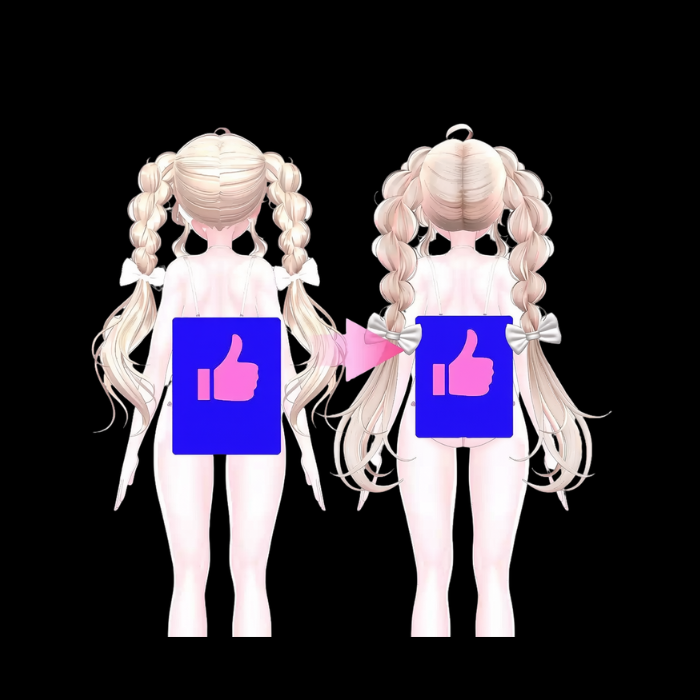 VRChat Twin Braid Remastered Hairstyle – Soft Anime Braided Hair - Image 2