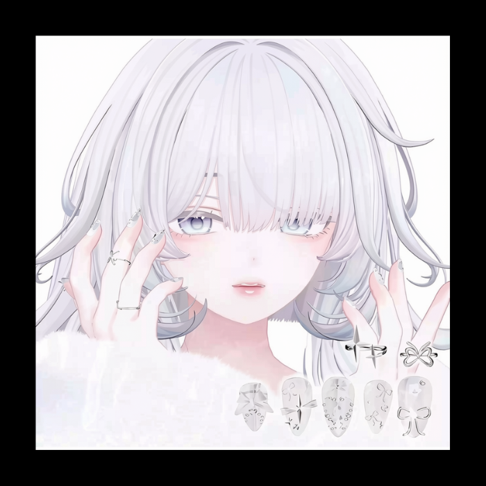 VRChat Y2K Nail & Ring Nail Art – 9-Color Nail Set - Image 5