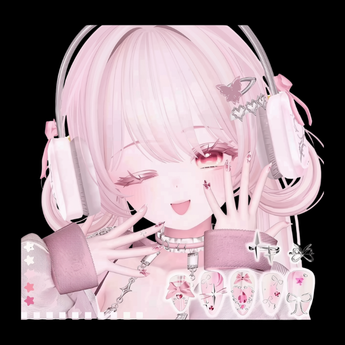 VRChat Y2K Nail & Ring Nail Art – 9-Color Nail Set - Image 4