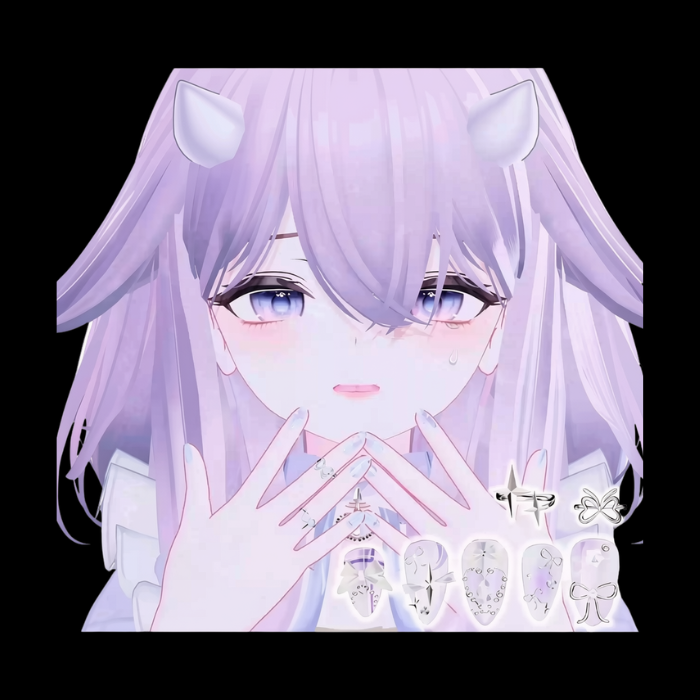 VRChat Y2K Nail & Ring Nail Art – 9-Color Nail Set - Image 3