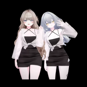Elegant Black & White Dress Set for VRChat — 13 Model Compatible